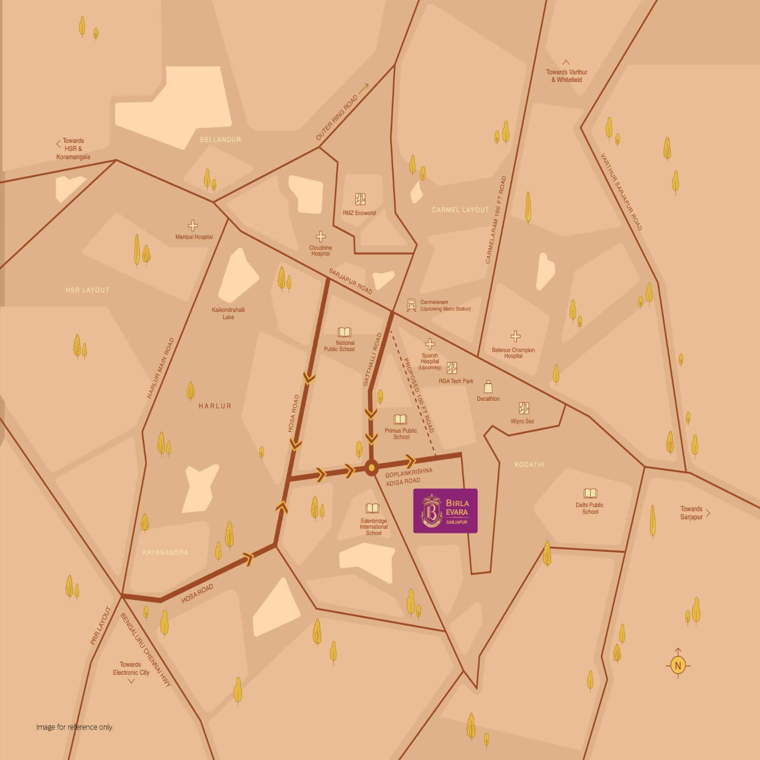 Birla Evara Sarjapur Location Map